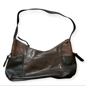 The Sak Espresso Brown Pebble Leather Patchwork Purse